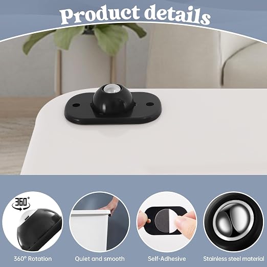 8 Pcs Self Adhesive Caster Wheels, Wheel - Image 5