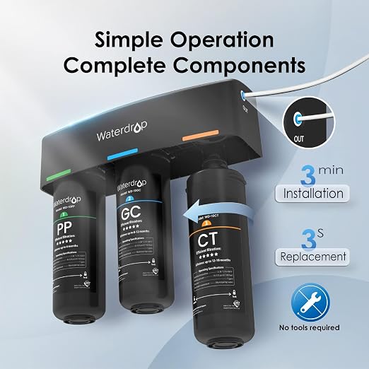 Waterdrop TSB 8 Layer Under Sink Water Filter, Bad Taste & Odor, - Image 8