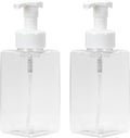 Ginger Lily Farms Foaming Soap Dispenser, Refillable Plastic Pump Bottles for Liquid Hand Soap, 15 oz. Clear Bottle with White Pump, 2-Pack