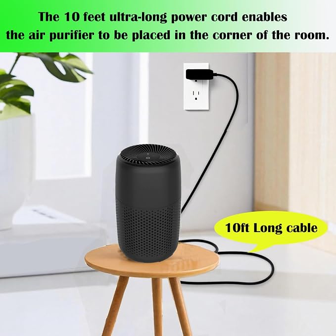 12V 1A 10ft Long Power Cord for Levoit Core Mini Mini-P Air Purifier | - Image 3