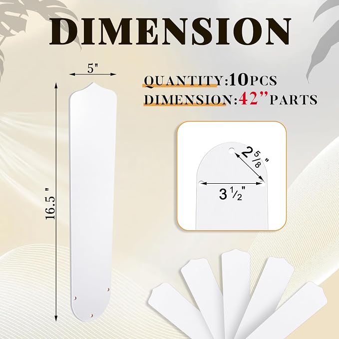 Lineshading 10 Pack 16 1/2" Replacement Fan Blades - Image 2