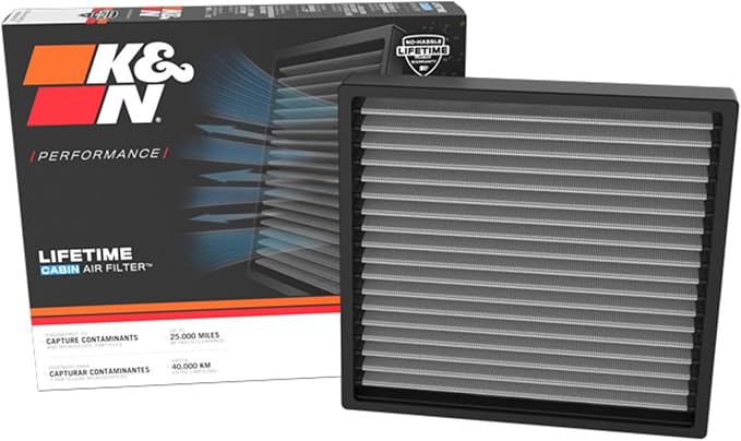 K&N LIFETIME Cabin Air Filter: Washable, Clean Air by KNEngineeringInc