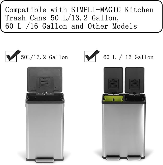 8 Pack Activated Carbon Filters Fits EKO Trash Can - Image 3
