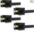 Privacy Door Levers, 4 Pack Matte Black Door Handles Heavy Duty Bed and Bath Door Locks Interior Keyless Locksets, Reversible for Left Right Handed Doors