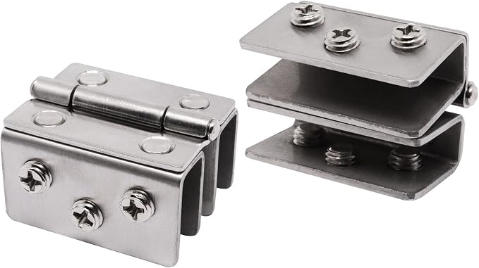 4PCS Glass Door Hinges Adjustable Double Glass Clamp Hinges Fits - Image 4