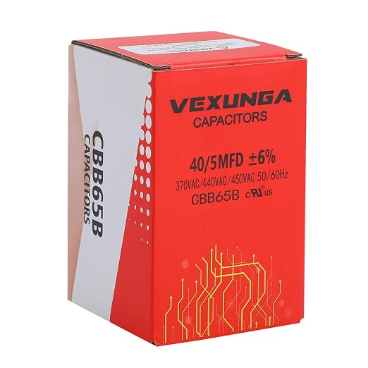 VEXUNGA 40/5uF AC Capacitor 40 5 uF MFD 370/440/450 VAC CBB65B Dual Run Start - Image 5