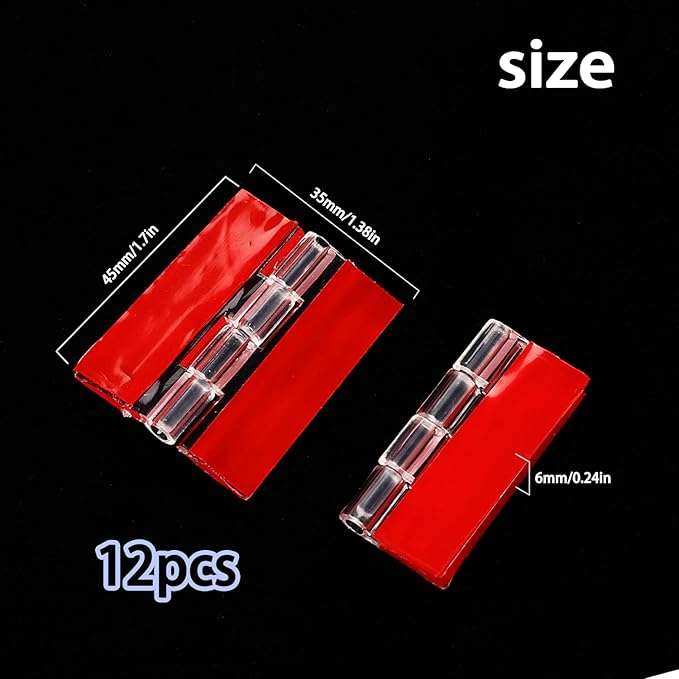 12 Pcs Acrylic Self Adhesive Small Transparent Continuous Hinge Tools - Image 7