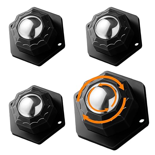 4Pcs Ball Bearing Rollers, 360º Rotation Universal Ball Casters, 200Lbs Self by MARRTEUM
