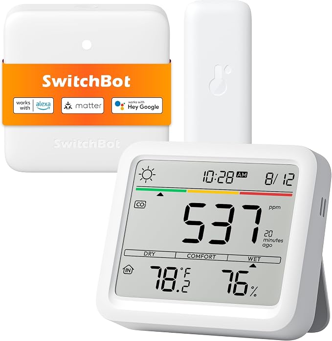 Air Quality Monitor Indoor 5-in-1 Meter Pro CO2 Detector, CO2 Monitor by SwitchBot
