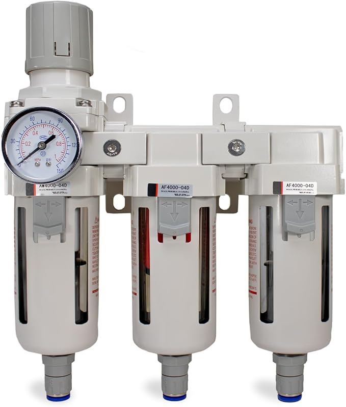 Heavy Duty 1/2" NPT 3 Stage Air Drying System – Industrial Coalescing Filter by LAUCO
