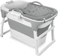 Portable Bathtub Foldable Bathtub for Adults, 39 Inch Small Tub with Ergonomic Seat & Massage Roller, Ice Bath Tub for Shower, Sitz Bath, Ice Baths Freestanding Bathtubs for Bathroom Grey
