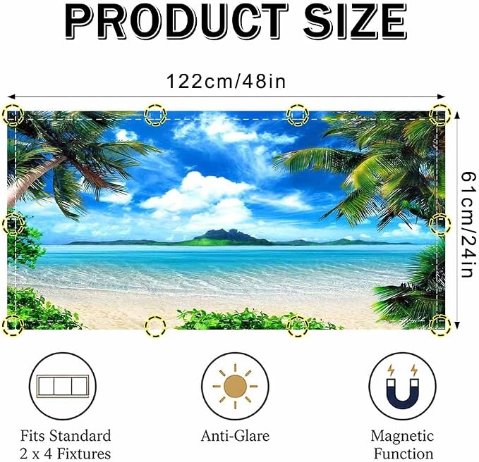 Summer Beach Fluorescent Light Covers Ceiling Lights Filter - Image 3