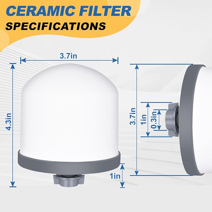 2Pack Replacement Ceramic Dome Water Filter 0.2 to 0.5 micron - Image 2