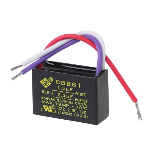 1PCS Black CBB61 1.5uF+2.5uF 3 Wires 250V 50/60Hz Capacitor - Image 4