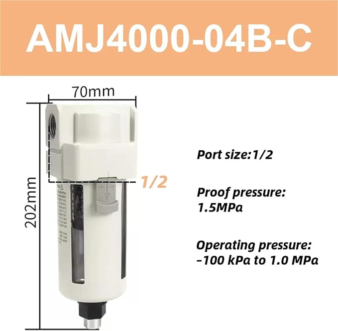 Vacuum Water Droplet Separator Pipeline Filter AMJ AMJ3000-03B AMJ4000-04B-C - Image 2