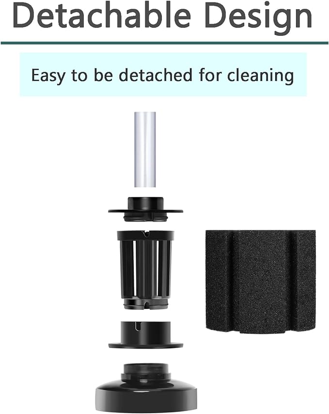 AQUANEAT Aquarium Air Powered Sponge Filter, Fish Tank Bio Bubble Filter - Image 3