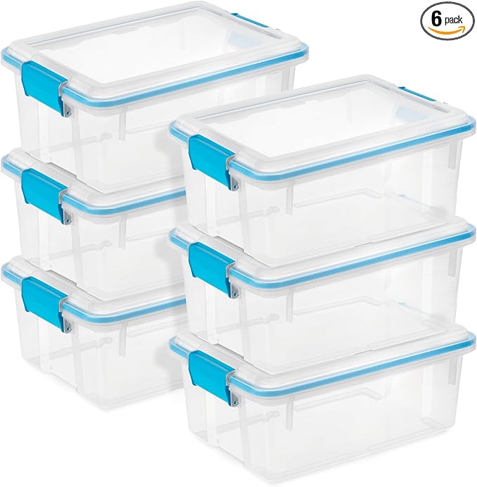 Sterilite 6-Pack Gasket Box, Weather-Resistant Storage Bins by Sterilite
