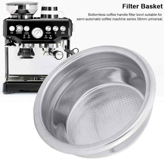 Coffee Filter Basket, 58mm Single Double Porous Filter Bowl Basket Semi - Image 4