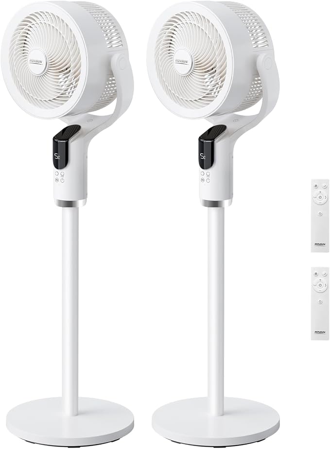 ROVSUN 3-in-1 Standing Fan for Bedroom, 90°+90°Omni-directional Oscillating Fan by ROVSUN