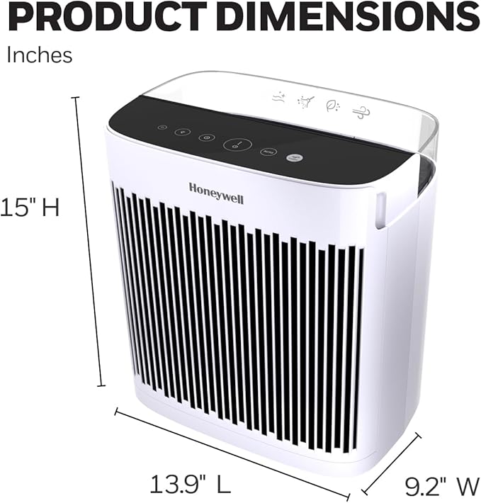 Honeywell HEPA Air Purifier for Home, 938 Ft² Rooms in 1 hour, Turbo Clean - Image 9