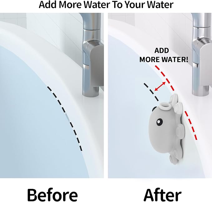 Abalter Bathtub Overflow Drain Cover Tub - Silicone Bathroom Cover, Bath Spa Accessories, Adds Inches of Water for Deeper&Warmer Bath，Grey Gray (ABCVXZY-Grey)