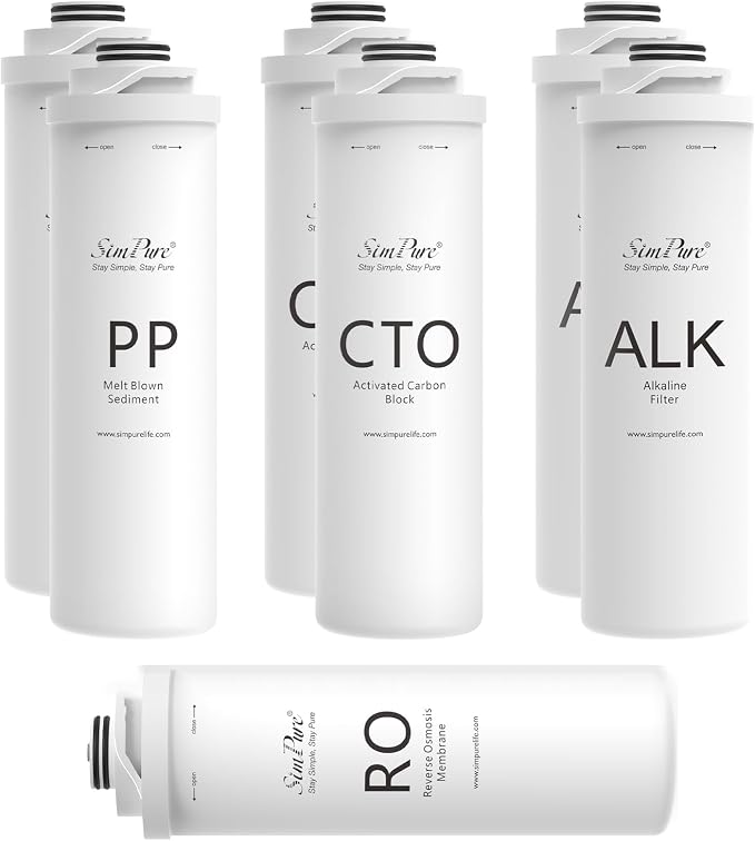 SimPure T1 Series 1-Year Replacement Filter Cartridge Pack Set by SimPure_Water