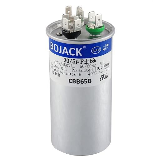 BOJACK 30+5uF 30/5MFD ±6% 370V/440V CBB65 Dual Run Circular Start Capacitor by BOJACK