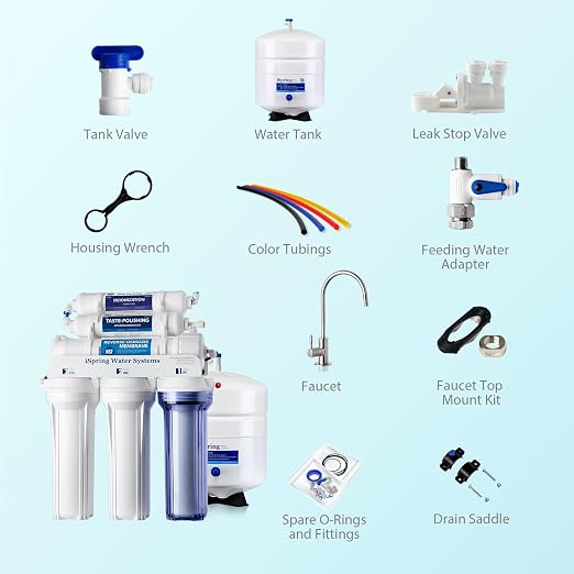 iSpring RCC7D 75 GPD Reverse Osmosis/Deionization Water Filter System, Removes - Image 8