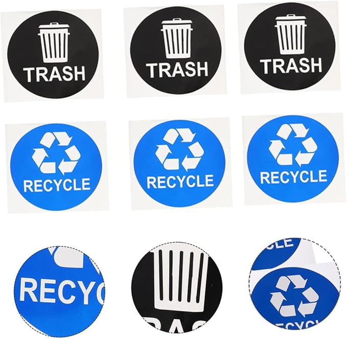 Tofficu 8pcs Hanging Trash Can Stickers Garbage Recycling Decals Material - Image 9