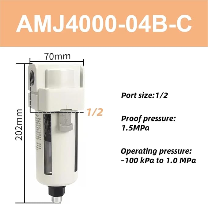 1pc Vacuum Water Droplet Separator Vacuum Pipeline Filter Negative Pressure - Image 2