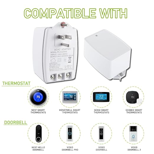 24V 2083mA Plug in Thermostat and Doorbell Transformer 24 Volt Transformer - Image 7