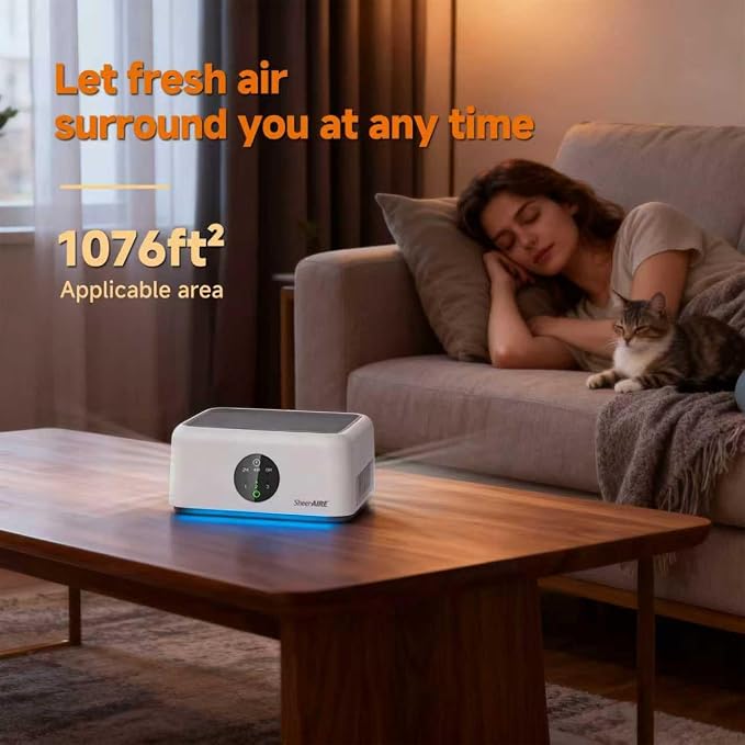 Home HEPA Air Purifier 3 Speed Control, 2/4/8H Timer, Filter Indicator - Image 3
