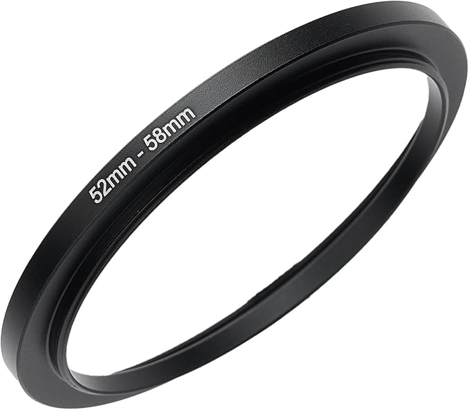 52mm to 58mm Step-up Adapter Rings Filter Adapter Black Metal Step Down Filter by Unknown