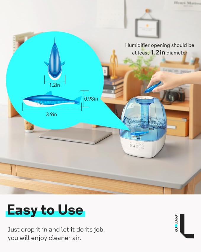 Leemone 6 Pack Humidifier Cleaner Shark, Demineralization Float Shark Compatible - Image 2