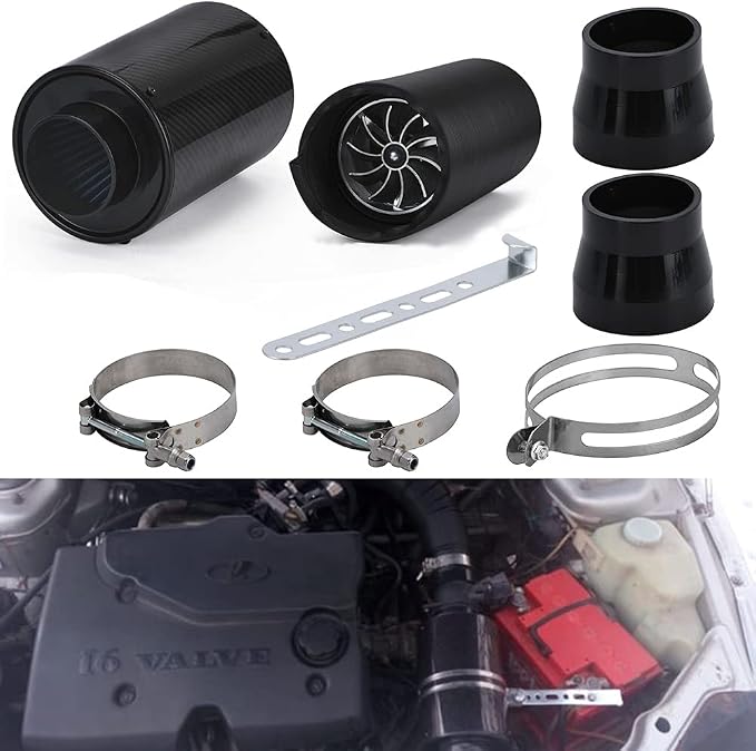 PTNHZ Universal 3" Racing Carbon Fiber Cold Feed Induction Kit Air Intake Kit - Image 6