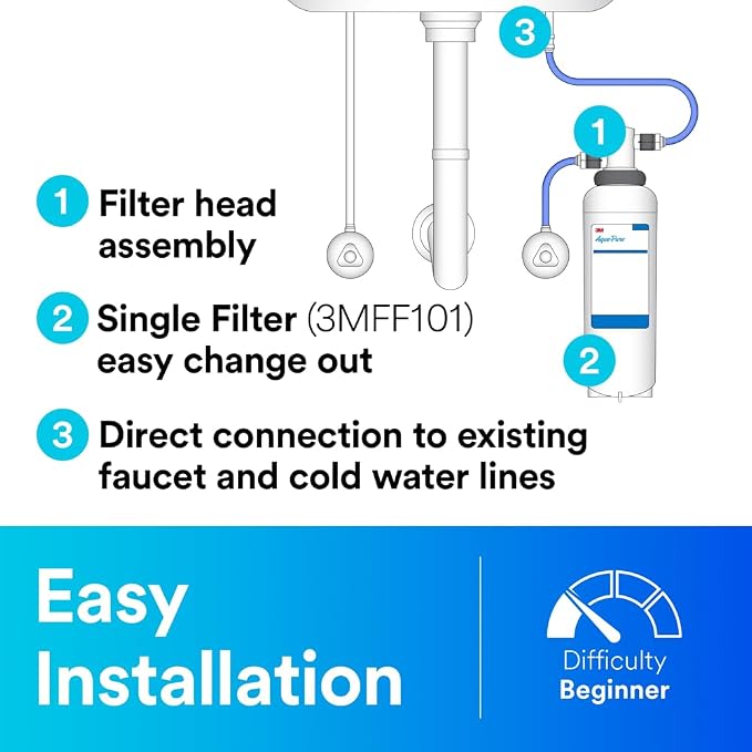3M Aqua-Pure 3M FF100 Under Sink Drinking and Cooking Water Filter System - Image 7