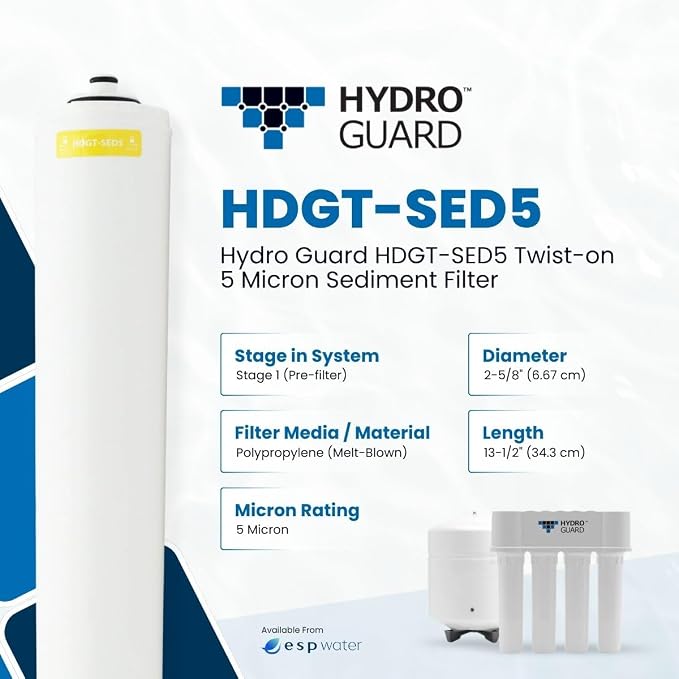 Hydro Guard HDGT-SED5 Twist Sediment Filter, 5 Micron, Polypropylene, 2-5/8 x - Image 6
