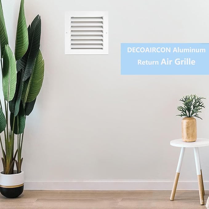 8'' x 8'' White Return Air Vent Cover, Aluminum Return Air Grille HVAC Air - Image 2