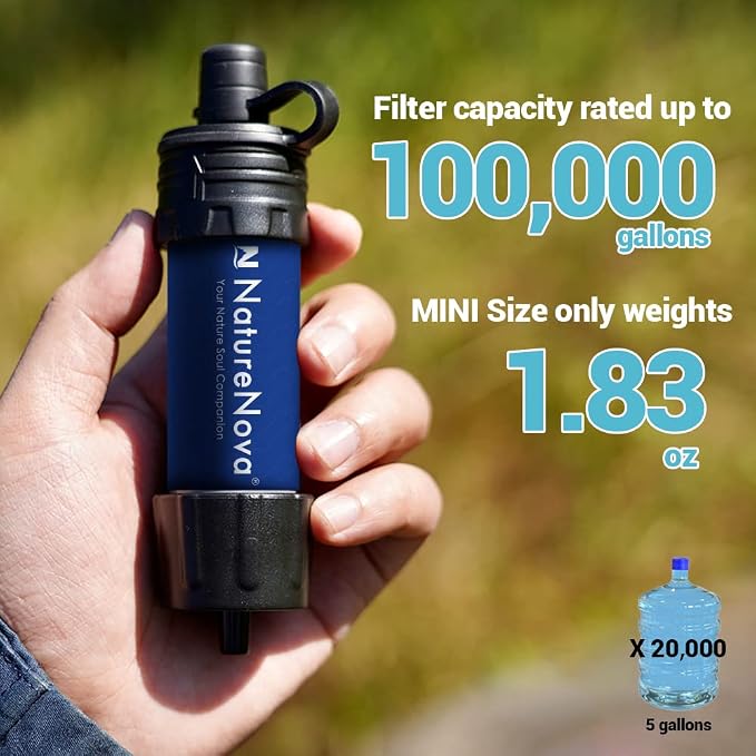 Mini Water Filter NatureNova Portable Emergency Water Filtration System Hiking - Image 4