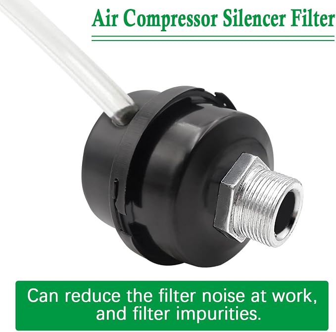 3PCS 1/2" Thread Air Compressor Silencer, 20mm Air Compressor Intake Filter - Image 3