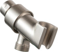 OFFO Shower Head Holder All Metal for Handheld Shower Head, Brushed Nickel Adjustable Shower Arm Mount with Solid Brass Pivot Ball, 1/2 in IPS Female Inlet and Male Outlet
