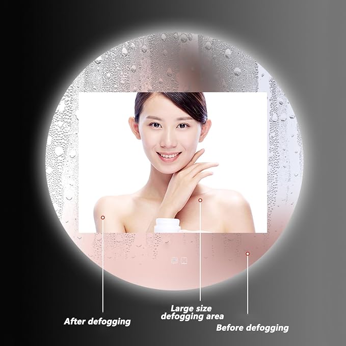 Bathroom Mirror with LED Lights and Touch Sensor, Wall Mounted Mirror with - Image 6