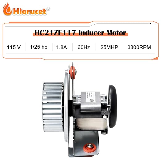 Hiorucet HC21ZE117 318984-753 Inducer Motor Assembly - Image 3