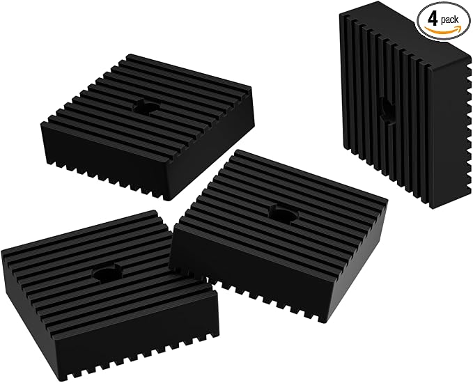 4 Pack Shock pad for air Compressor or Equipment Solid Rubber 4"x4"x1.2" by FTZYNQUR