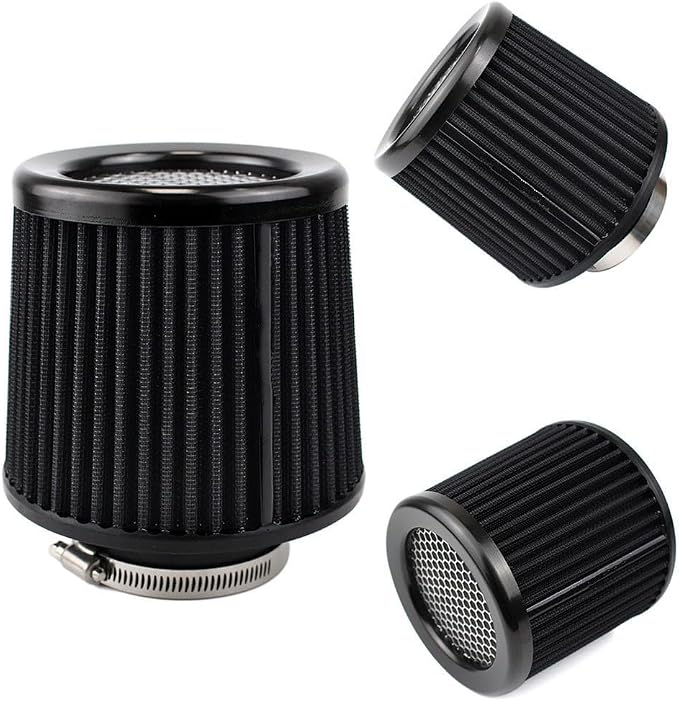 Premium Cone Air Filter, Clamp-on 2.5" Inlet Mesh Top Short Engine Replacement by AotoKoop