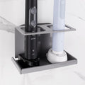 Electric Toothbrush Holder Wall Mounted, Electric Toothbrush Cord Organizer Holds 2 Chargers, Self Adhesive Electric Toothbrush Stand for Bathroom, Medicine Cabinet, Dorm(Grey)