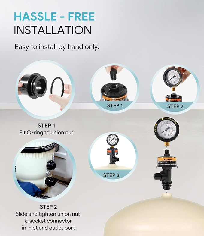 sixcow 98209800 High Flow Manual Relief Valve w/Pressure Gauge & 270100 Black - Image 6