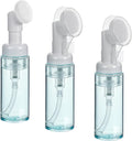 3 PCS Empty Foaming Pump Dispenser Facial Cleanser Foaming Bottle Small Mousse Foaming Soap Pump Container with Massage Clean Brush Head for Lash Cleanser Hand Soap Shampoo to Travel