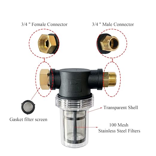 Water Pump Filter 100 Mesh Filter 3/4 Inch Interface Equipped - Image 3