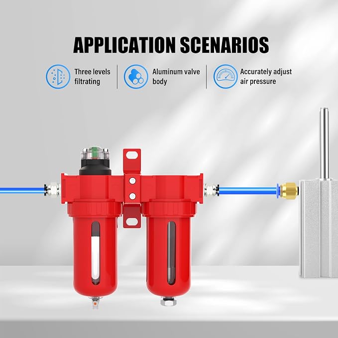 1/2" NPT Aluminium Air Drying System, Coalescing Filter, Desiccant Dryer and - Image 7